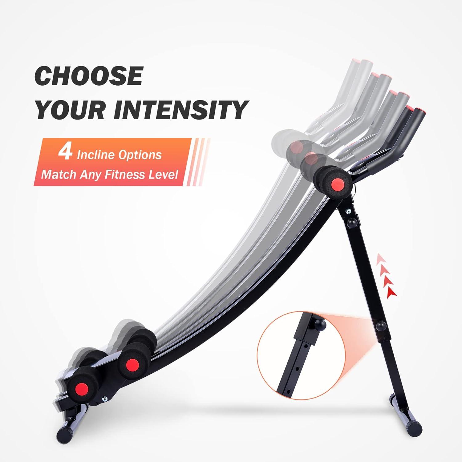 imageZELUS Ab Machine for Home Gym Core Strength Training Equipment for Home Fitness Ab Crunch Coaster with 4 Intensities and Digital Display Foldable Core Trainer for AbdominalAb Machine