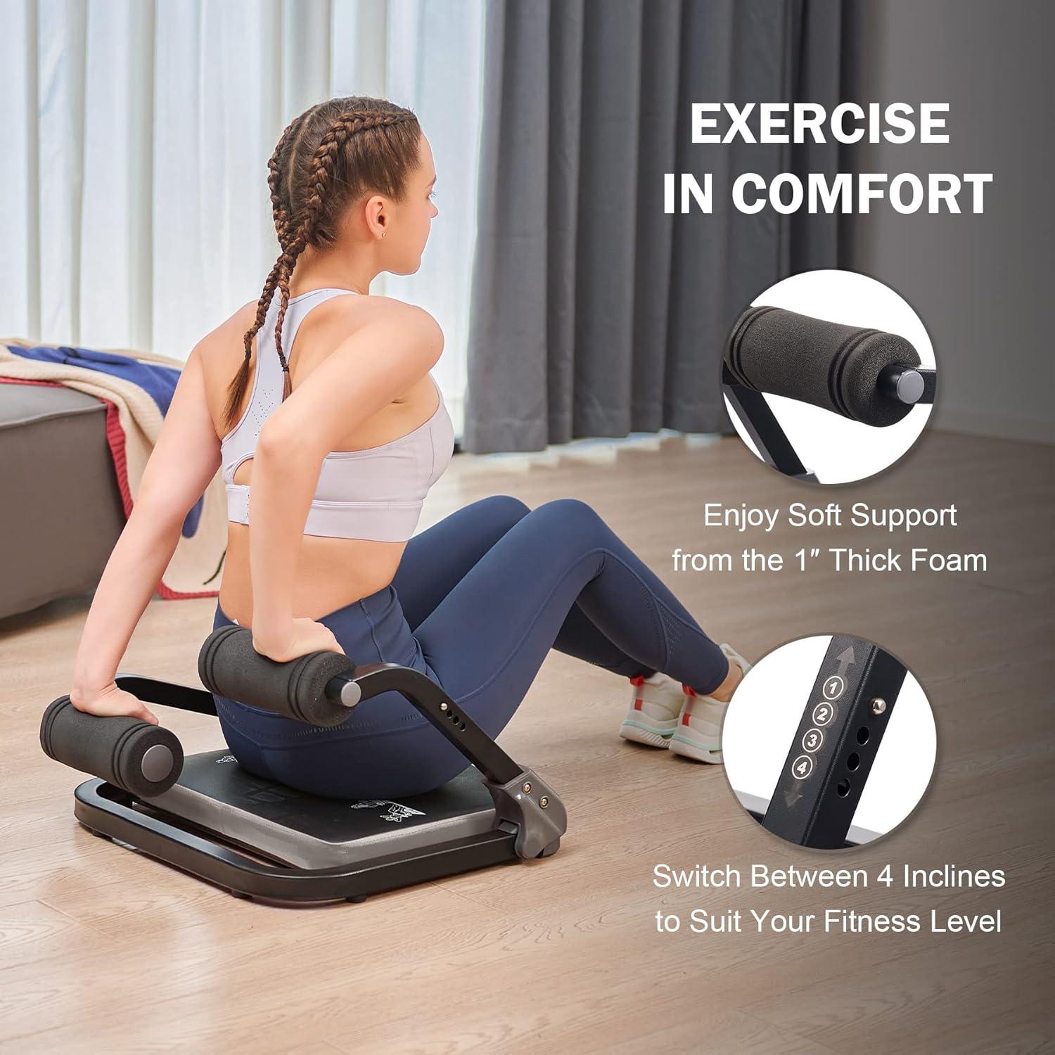 imageZELUS Ab Machine with Resistance Bands for Home Gym 2 in 1 Ab Workout Equipment with Rebound Assist 4 Intensities Core Strength Trainer Whole Body Exercise Fitness Equipment for Home WorkoutsGray