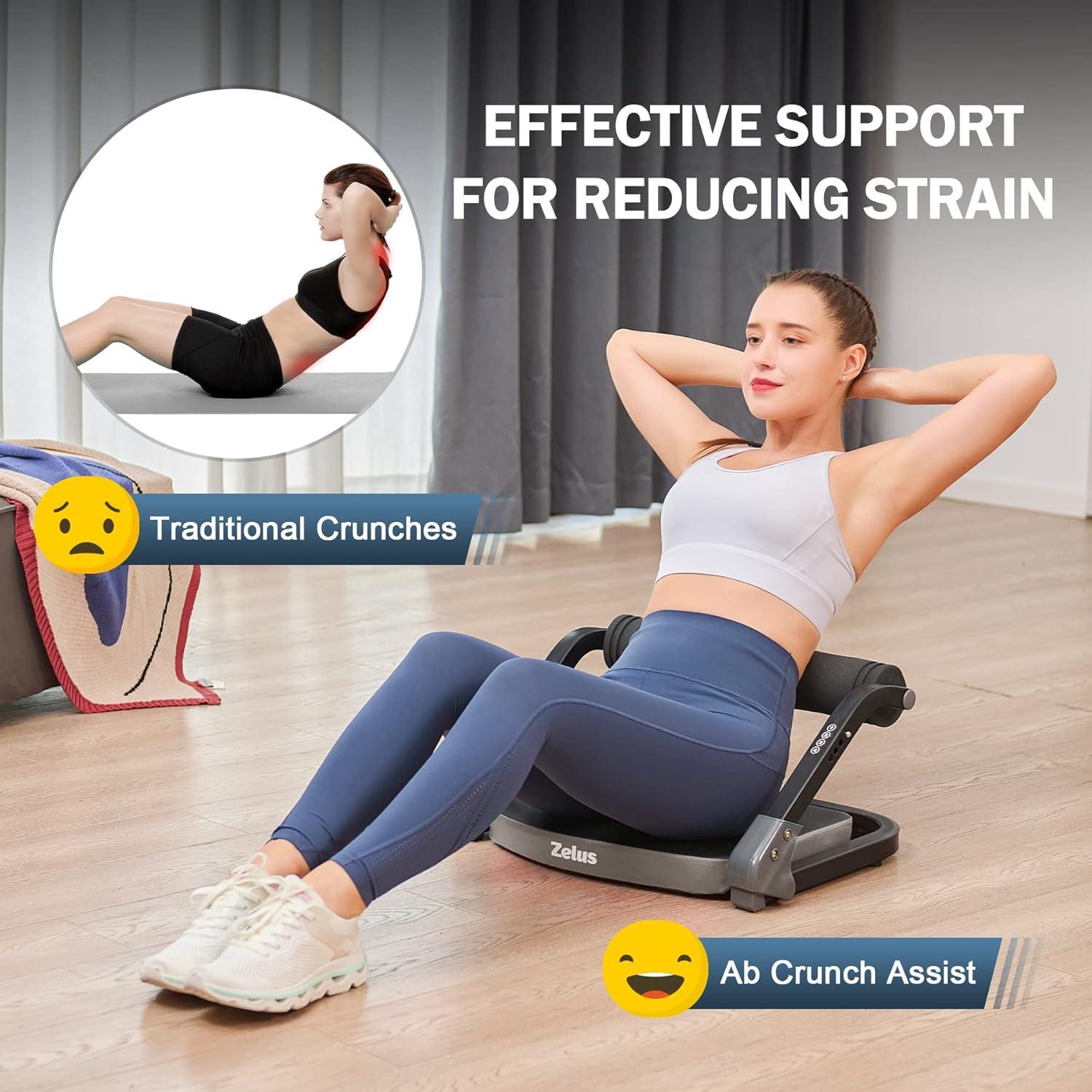 imageZELUS Ab Machine with Resistance Bands for Home Gym 2 in 1 Ab Workout Equipment with Rebound Assist 4 Intensities Core Strength Trainer Whole Body Exercise Fitness Equipment for Home WorkoutsGray