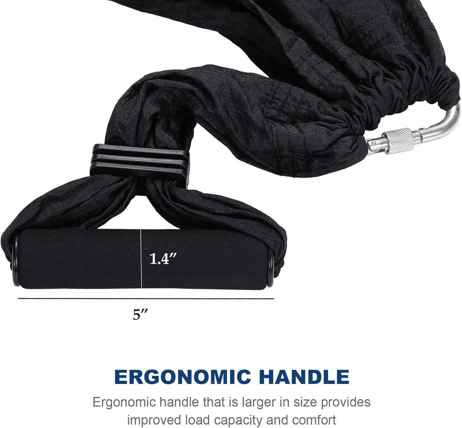 imageZELUS Aerial Yoga Swing Sling Strong Yoga Hammock Kit Set Trapeze Inversion Equipment Include 2 Extensions Straps and Ceiling Mounting KitBlack