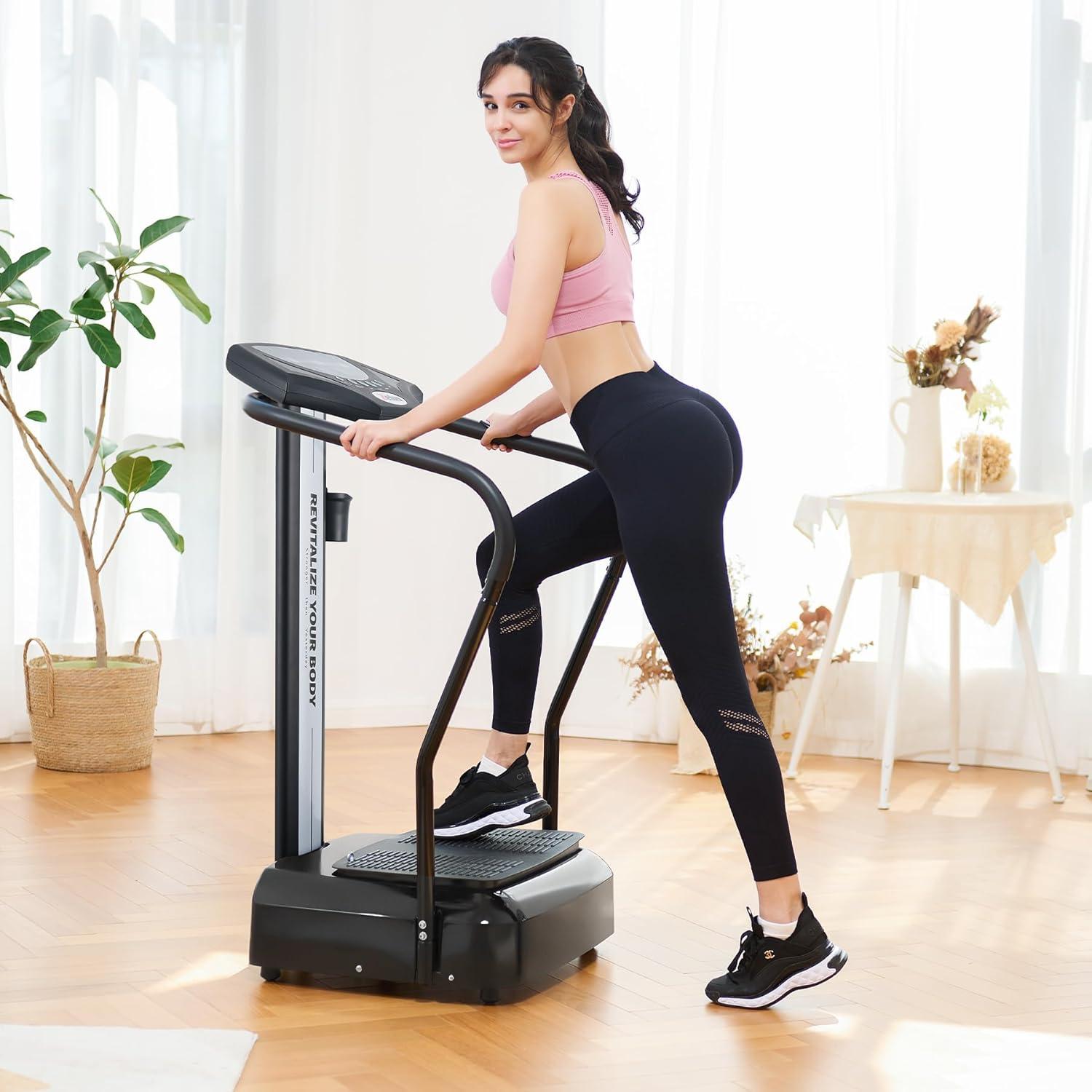 imageZELUS Whole Body Vibration Plate 500W Vibration Plate Exercise Machine with 99 Levels 3 Preset Modes ampamp 2 Resistance Bands Training Fitness Vibration Platform Machine for Home Gym with 330lb Capacity