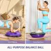 imageZELUS 25in Balance Ball  660lb Inflatable Half Exercise Ball Wobble Board Balance Trainer w Nonslip Base  Half Yoga Ball Strength Training Equipment w 2 Bands Pump Extra Ball IncludedPurple