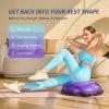 imageZELUS 25in Balance Ball  660lb Inflatable Half Exercise Ball Wobble Board Balance Trainer w Nonslip Base  Half Yoga Ball Strength Training Equipment w 2 Bands Pump Extra Ball IncludedPurple