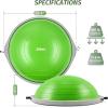 imageZELUS 25in Balance Ball  660lb Inflatable Half Exercise Ball Wobble Board Balance Trainer w Nonslip Base  Half Yoga Ball Strength Training Equipment w 2 Bands Pump Extra Ball IncludedGreen SurfaceGray Base