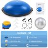imageZELUS 25in Balance Ball  660lb Inflatable Half Exercise Ball Wobble Board Balance Trainer w Nonslip Base  Half Yoga Ball Strength Training Equipment w 2 Bands Pump Extra Ball IncludedBlue