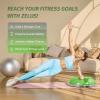 imageZELUS 25in Balance Ball  660lb Inflatable Half Exercise Ball Wobble Board Balance Trainer w Nonslip Base  Half Yoga Ball Strength Training Equipment w 2 Bands Pump Extra Ball IncludedGreen SurfaceGray Base