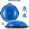 imageZELUS 25in Balance Ball  660lb Inflatable Half Exercise Ball Wobble Board Balance Trainer w Nonslip Base  Half Yoga Ball Strength Training Equipment w 2 Bands Pump Extra Ball IncludedBlue