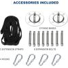 imageZELUS Aerial Yoga Swing Sling Strong Yoga Hammock Kit Set Trapeze Inversion Equipment Include 2 Extensions Straps and Ceiling Mounting KitBlack