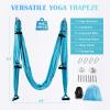 imageZELUS Aerial Yoga Swing Sling Strong Yoga Hammock Kit Set Trapeze Inversion Equipment Include 2 Extensions Straps and Ceiling Mounting KitBlue