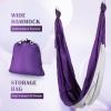 imageZELUS Aerial Yoga Swing Sling Strong Yoga Hammock Kit Set Trapeze Inversion Equipment Include 2 Extensions Straps and Ceiling Mounting KitPurple and White