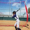 image12x9ft  16x10ft Barricade Backstop Net Ball Sports Barrier Practice Net for Baseball Softball Lacrosse Soccer Basketball and More12x9 ft  Red