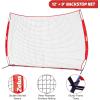 image12x9ft  16x10ft Barricade Backstop Net Ball Sports Barrier Practice Net for Baseball Softball Lacrosse Soccer Basketball and More12x9 ft  Red