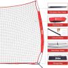 image12x9ft  16x10ft Barricade Backstop Net Ball Sports Barrier Practice Net for Baseball Softball Lacrosse Soccer Basketball and More12x9 ft  Red