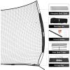 image12x9ft  16x10ft Barricade Backstop Net Ball Sports Barrier Practice Net for Baseball Softball Lacrosse Soccer Basketball and More16x10 ft  Black
