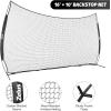 image12x9ft  16x10ft Barricade Backstop Net Ball Sports Barrier Practice Net for Baseball Softball Lacrosse Soccer Basketball and More16x10 ft  Black