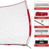 image12x9ft  16x10ft Barricade Backstop Net Ball Sports Barrier Practice Net for Baseball Softball Lacrosse Soccer Basketball and More16x10 ft  Red