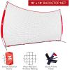 image12x9ft  16x10ft Barricade Backstop Net Ball Sports Barrier Practice Net for Baseball Softball Lacrosse Soccer Basketball and More16x10 ft  Red