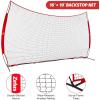 image12x9ft  16x10ft Barricade Backstop Net Ball Sports Barrier Practice Net for Baseball Softball Lacrosse Soccer Basketball and More16x10 ft  Red