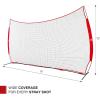 image12x9ft  16x10ft Barricade Backstop Net Ball Sports Barrier Practice Net for Baseball Softball Lacrosse Soccer Basketball and More16x10 ft  Red