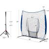 image77 Baseball Net with Tee Kit Portable Baseball Net for Hitting and Pitching Softball Net with Tee Carry Bag ampamp Weighted BaseballBlue