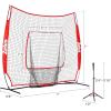 image77 Baseball Net with Tee Kit Portable Baseball Net for Hitting and Pitching Softball Net with Tee Carry Bag ampamp Weighted BaseballRed 1