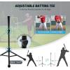 imageZELUS 7x7 ft Baseball Hitting and Pitching Net with Batting Tee 2 Strike Zone Large Ball Collection System Portable Softball Net with Carry Bag for All Skill LevelsBlack