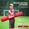 imageZELUS 7x7 ft Baseball Hitting and Pitching Net with Batting Tee 2 Strike Zone Large Ball Collection System Portable Softball Net with Carry Bag for All Skill LevelsRed
