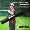 imageZELUS 7x7 ft Baseball Hitting and Pitching Net with Batting Tee 2 Strike Zone Large Ball Collection System Portable Softball Net with Carry Bag for All Skill LevelsBlack