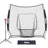 imageZELUS 7x7ft Baseball Net Baseball Softball Practice Net with Tee Baseballs and Carry Bag for Batting Hitting and PitchingNet and teeBlack