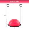 imageZELUS Balance Ball Trainer with Resistance Bands and Foot Pump Inflatable Yoga Ball for Home Gym Workouts 23 Inch Exercise Half Ball for Balance Training Core Strength Fitness More 330lb CapPink