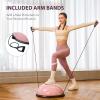 imageZELUS Balance Ball Trainer with Resistance Bands and Foot Pump Inflatable Yoga Ball for Home Gym Workouts 23 Inch Exercise Half Ball for Balance Training Core Strength Fitness More 330lb CapPastel pink