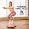 imageZELUS Balance Ball Trainer with Resistance Bands and Foot Pump Inflatable Yoga Ball for Home Gym Workouts 23 Inch Exercise Half Ball for Balance Training Core Strength Fitness More 330lb CapPastel pink