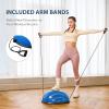 imageZELUS Balance Ball Trainer with Resistance Bands and Foot Pump Inflatable Yoga Ball for Home Gym Workouts 23 Inch Exercise Half Ball for Balance Training Core Strength Fitness More 330lb CapBlue