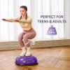 imageZELUS Balance Ball Trainer with Resistance Bands and Foot Pump Inflatable Yoga Ball for Home Gym Workouts 23 Inch Exercise Half Ball for Balance Training Core Strength Fitness More 330lb CapPurple