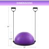 imageZELUS Balance Ball Trainer with Resistance Bands and Foot Pump Inflatable Yoga Ball for Home Gym Workouts 23 Inch Exercise Half Ball for Balance Training Core Strength Fitness More 330lb CapPurple
