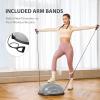 imageZELUS Balance Ball Trainer with Resistance Bands and Foot Pump Inflatable Yoga Ball for Home Gym Workouts 23 Inch Exercise Half Ball for Balance Training Core Strength Fitness More 330lb CapGrey