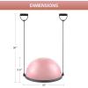 imageZELUS Balance Ball Trainer with Resistance Bands and Foot Pump Inflatable Yoga Ball for Home Gym Workouts 23 Inch Exercise Half Ball for Balance Training Core Strength Fitness More 330lb CapPastel pink