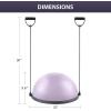 imageZELUS Balance Ball Trainer with Resistance Bands and Foot Pump Inflatable Yoga Ball for Home Gym Workouts 23 Inch Exercise Half Ball for Balance Training Core Strength Fitness More 330lb CapLilac