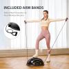 imageZELUS Balance Ball Trainer with Resistance Bands and Foot Pump Inflatable Yoga Ball for Home Gym Workouts 23 Inch Exercise Half Ball for Balance Training Core Strength Fitness More 330lb CapBlack