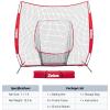 imageZELUS Baseball Net 7 ft x7 ft Softball Hitting ampamp Pitching with Carry Bag Ground Stakes Portable Backstop ampamp Bow Frame Training Equipment for All AgesRed1