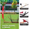 imageZELUS Baseball Net 7 ft x7 ft Softball Hitting ampamp Pitching with Carry Bag Ground Stakes Portable Backstop ampamp Bow Frame Training Equipment for All AgesRED