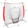 imageZELUS Baseball Net 7 ft x7 ft Softball Hitting ampamp Pitching with Carry Bag Ground Stakes Portable Backstop ampamp Bow Frame Training Equipment for All AgesRED