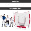 imageZELUS Baseball Net 7 ft x7 ft Softball Hitting ampamp Pitching with Carry Bag Ground Stakes Portable Backstop ampamp Bow Frame Training Equipment for All AgesRED