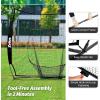 imageZELUS Baseball Net 7 ft x7 ft Softball Hitting ampamp Pitching with Carry Bag Ground Stakes Portable Backstop ampamp Bow Frame Training Equipment for All AgesBlack
