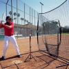 imageZELUS Baseball Net Kit with Baseball Tee and Sock Net 7x7ft Softball Baseball Training Equipment for Hitting and Batting Practice Portable Indoor Outdoor Pitching NetNet and ballBlack