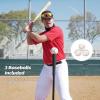 imageZELUS Baseball Net Kit with Baseball Tee and Sock Net 7x7ft Softball Baseball Training Equipment for Hitting and Batting Practice Portable Indoor Outdoor Pitching NetNet and ballBlack