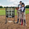 imageZELUS Baseball Net with Target Pockets Pitching Net with Strike Zone Portable Pitcher Trainer Net Height Adjustable Softball Baseball Training Equipment for Hitting and Pitching9 Hole