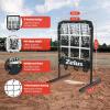 imageZELUS Baseball Net with Target Pockets Pitching Net with Strike Zone Portable Pitcher Trainer Net Height Adjustable Softball Baseball Training Equipment for Hitting and Pitching9 Hole