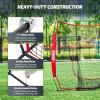 imageZELUS Baseball ampamp Softball Practice Hitting and Pitching Net with Batting Tee Portable Backstop Net with Carry Bag Training Equipment for All AgesRed
