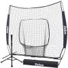 imageZELUS Baseball ampamp Softball Practice Hitting and Pitching Net with Batting Tee Portable Backstop Net with Carry Bag Training Equipment for All AgesBlack